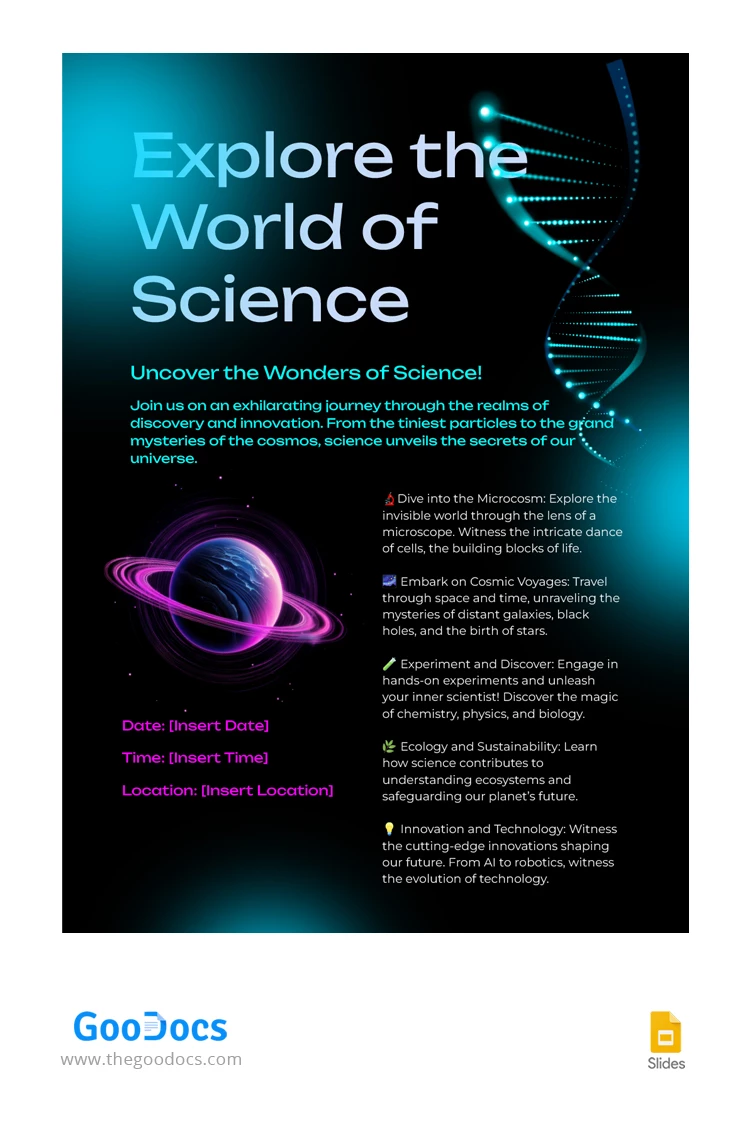 Poster moderne de la science - free Google Docs Template - 10067717