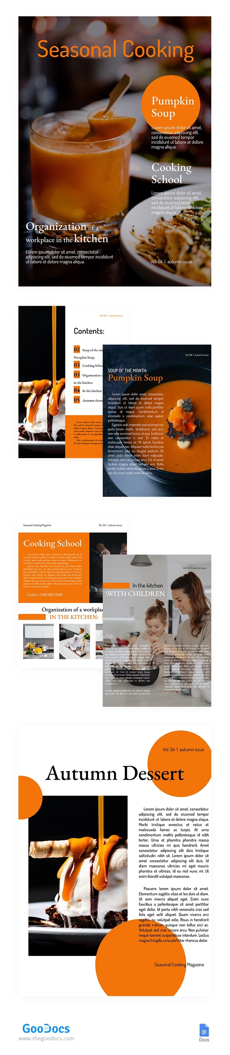Magazine de cuisine saisonnière - free Google Docs Template - 10062532