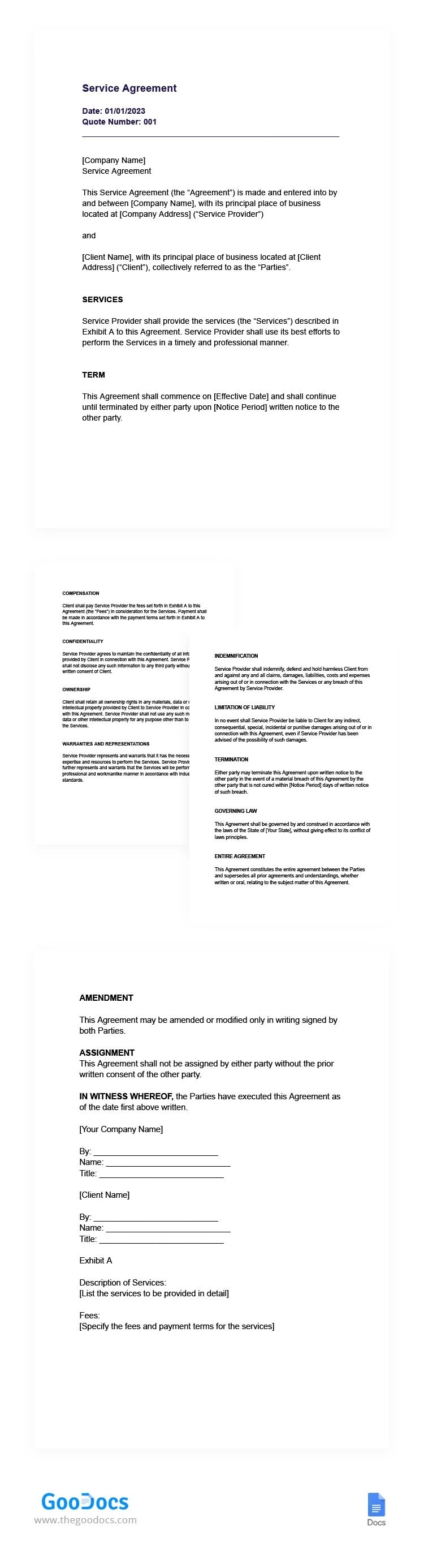 Contrato de servicio - free Google Docs Template - 10065866