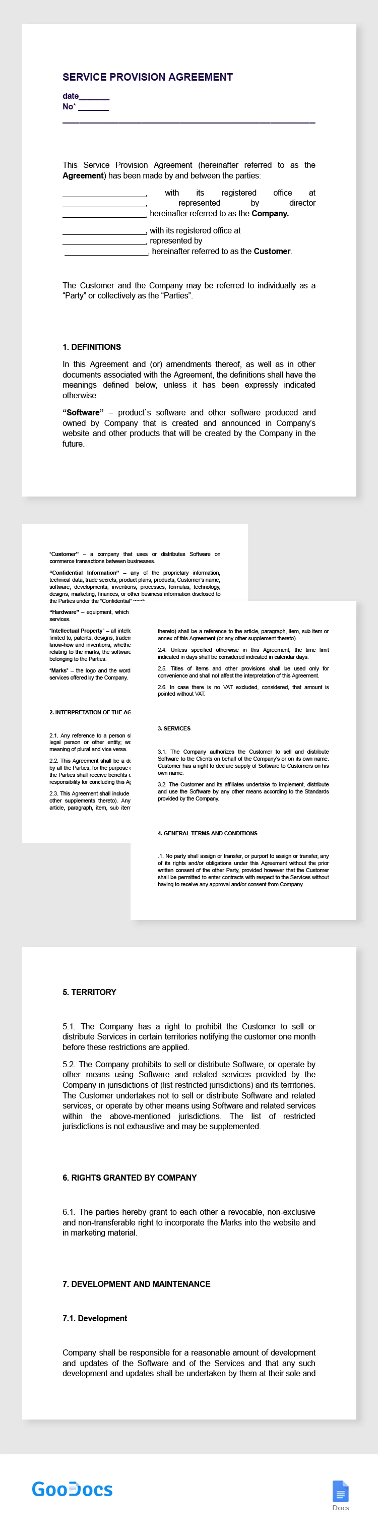 Accordo di servizio - free Google Docs Template - 10065363