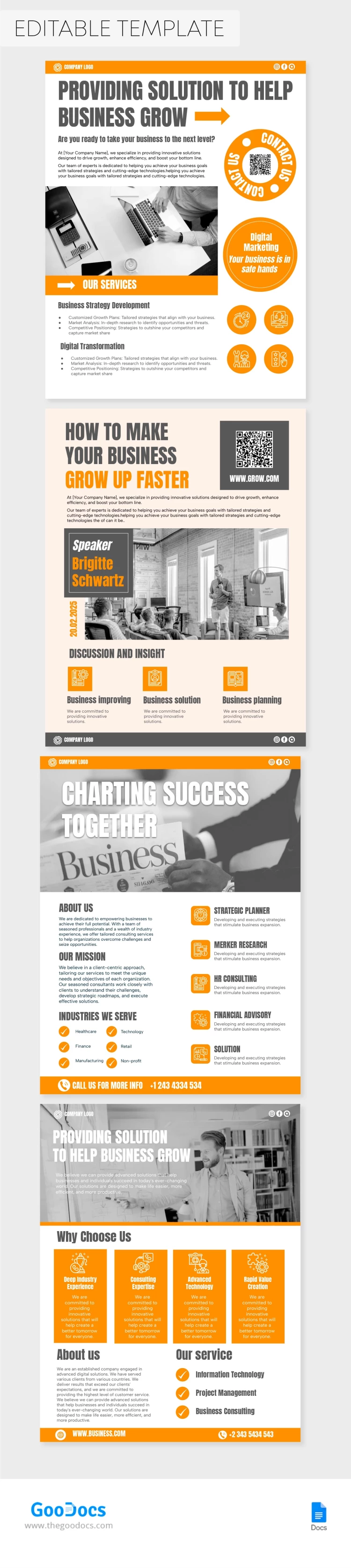 Folleto de Negocios Blanco - free Google Docs Template - 10068739