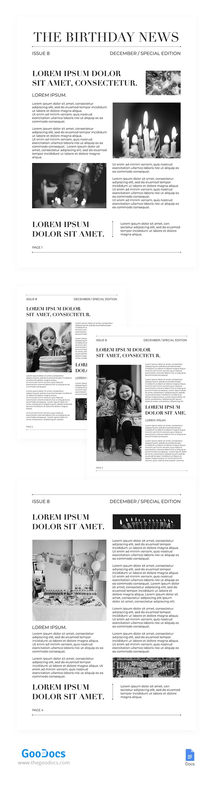 Simple Birthday Newspaper - free Google Docs Template - 10065033