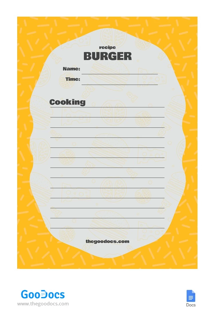 Simple Burger Recipe - free Google Docs Template - 10064867