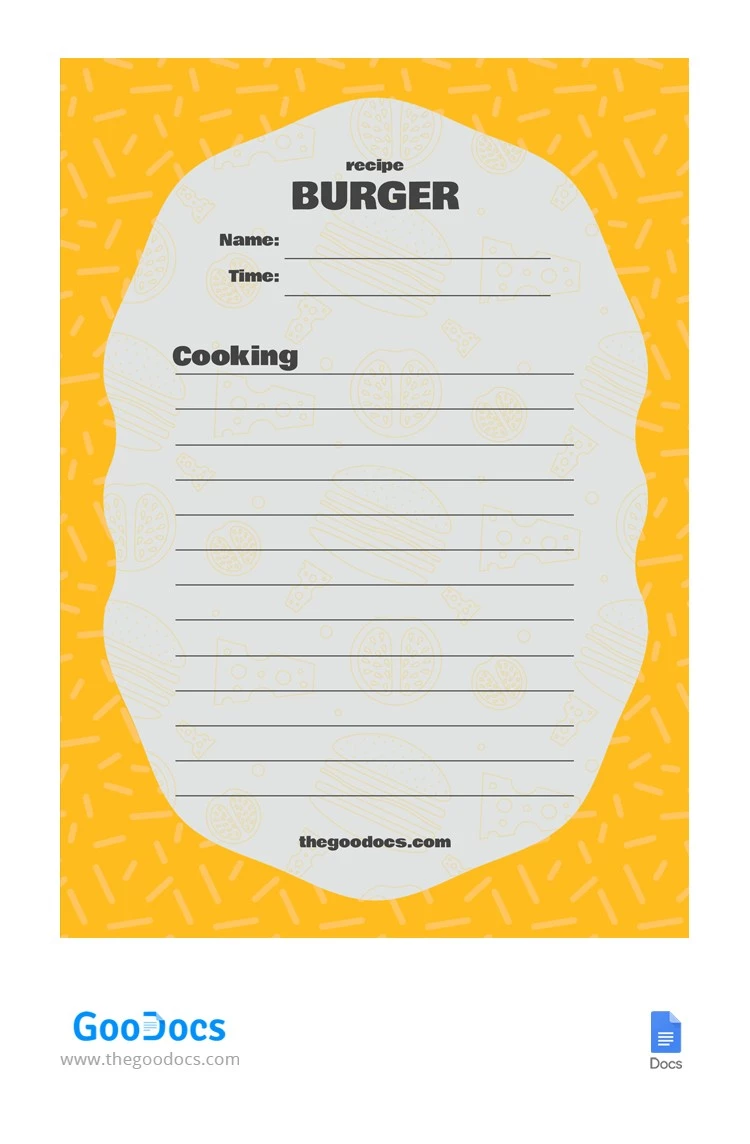 Einfaches Burger Rezept - free Google Docs Template - 10064867