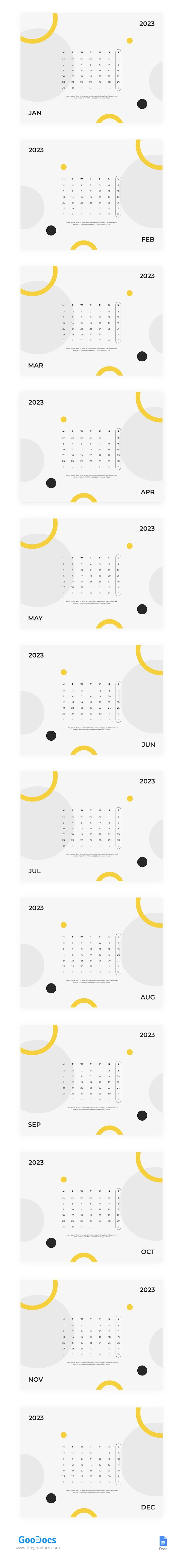Calendario aziendale semplice 2023 - free Google Docs Template - 10064818