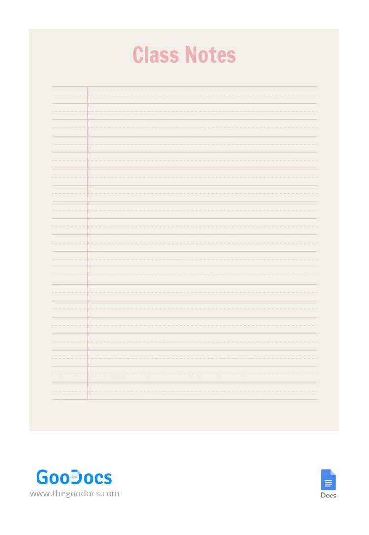 简单的课堂笔记 - free Google Docs Template - 10062483