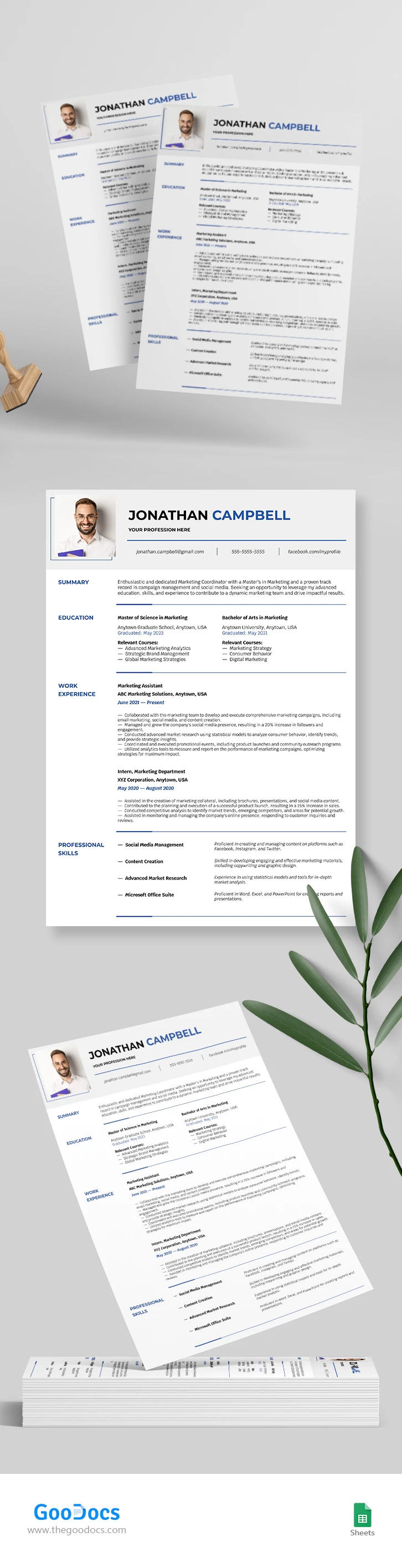 Simple Clean Resume - free Google Docs Template - 10067945