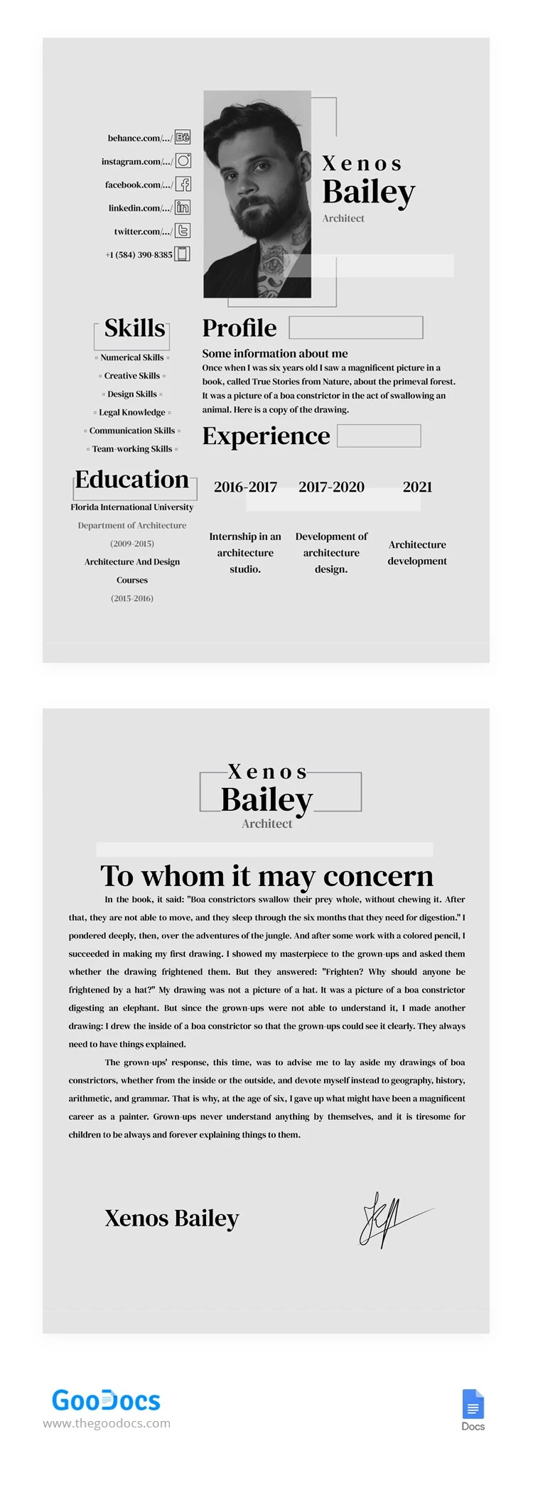 Simple CV - free Google Docs Template - 10062207