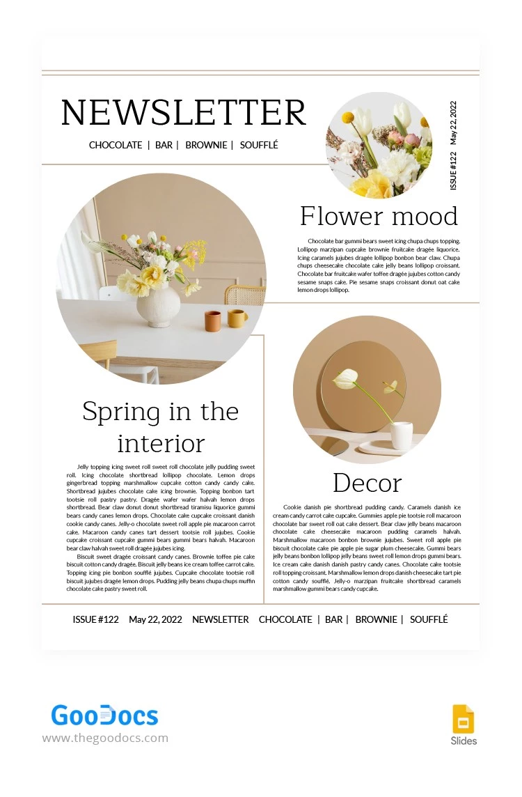 Boletín de decoración floral sencilla - free Google Docs Template - 10063863