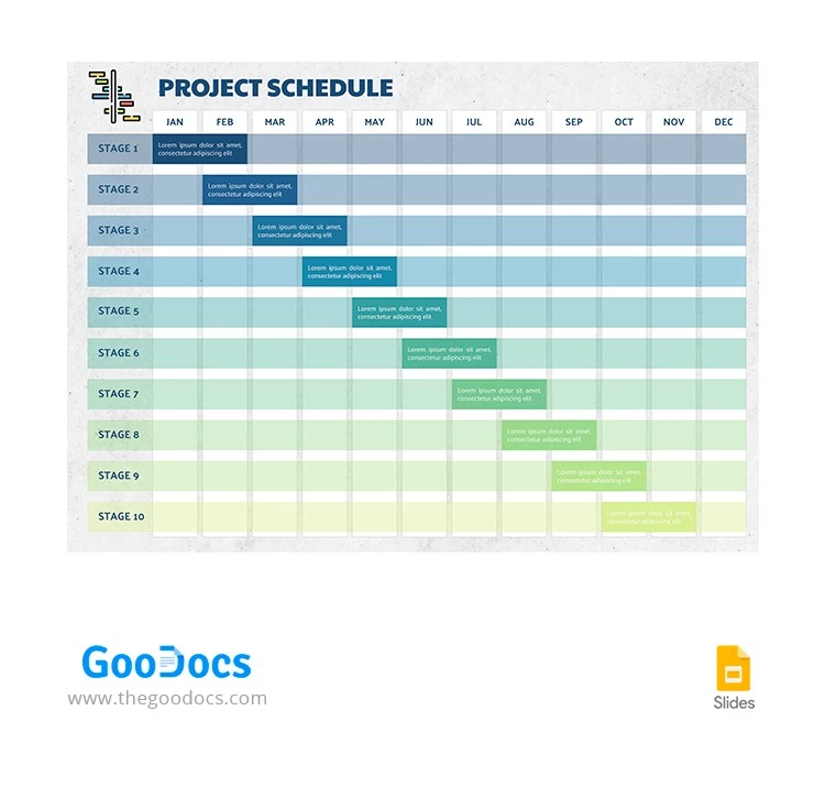 Cronograma simples do projeto Gantt - free Google Docs Template - 10065716