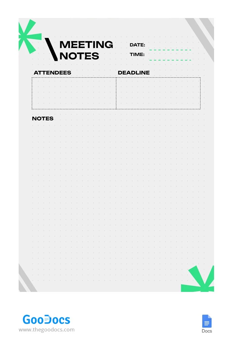 Note de réunion simple et grise - free Google Docs Template - 10065894