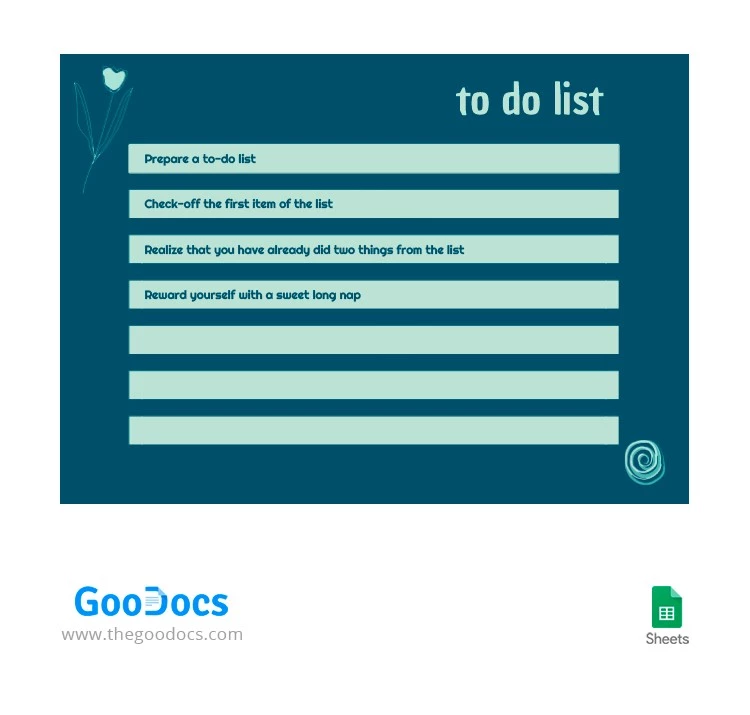 Lista de tarefas simples de cor verde. - free Google Docs Template - 10064370