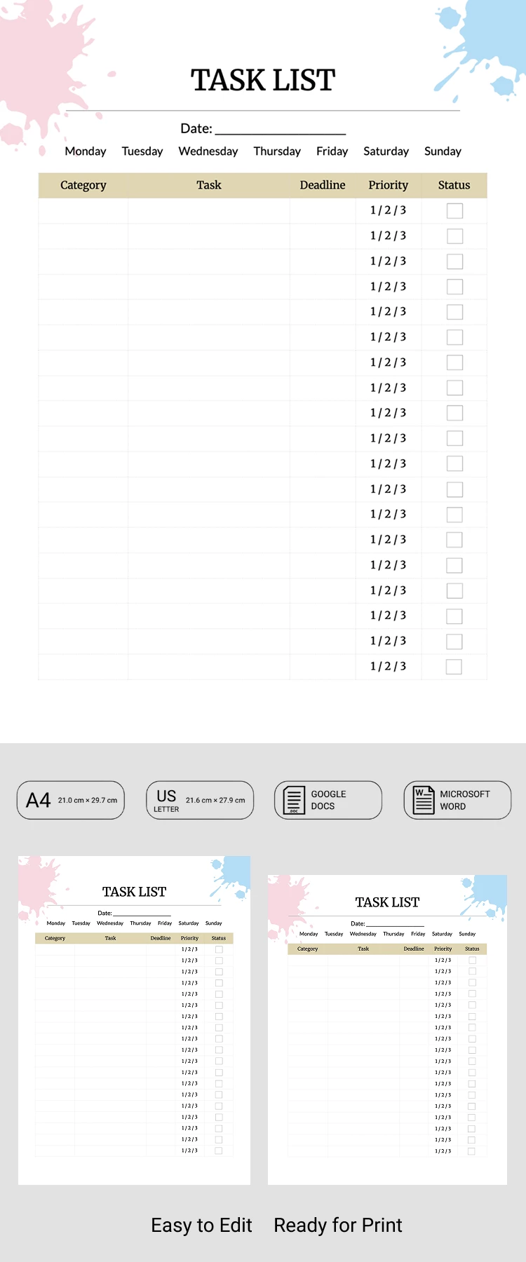 Simple Homework To Do List for Kids - free Google Docs Template - 10071722