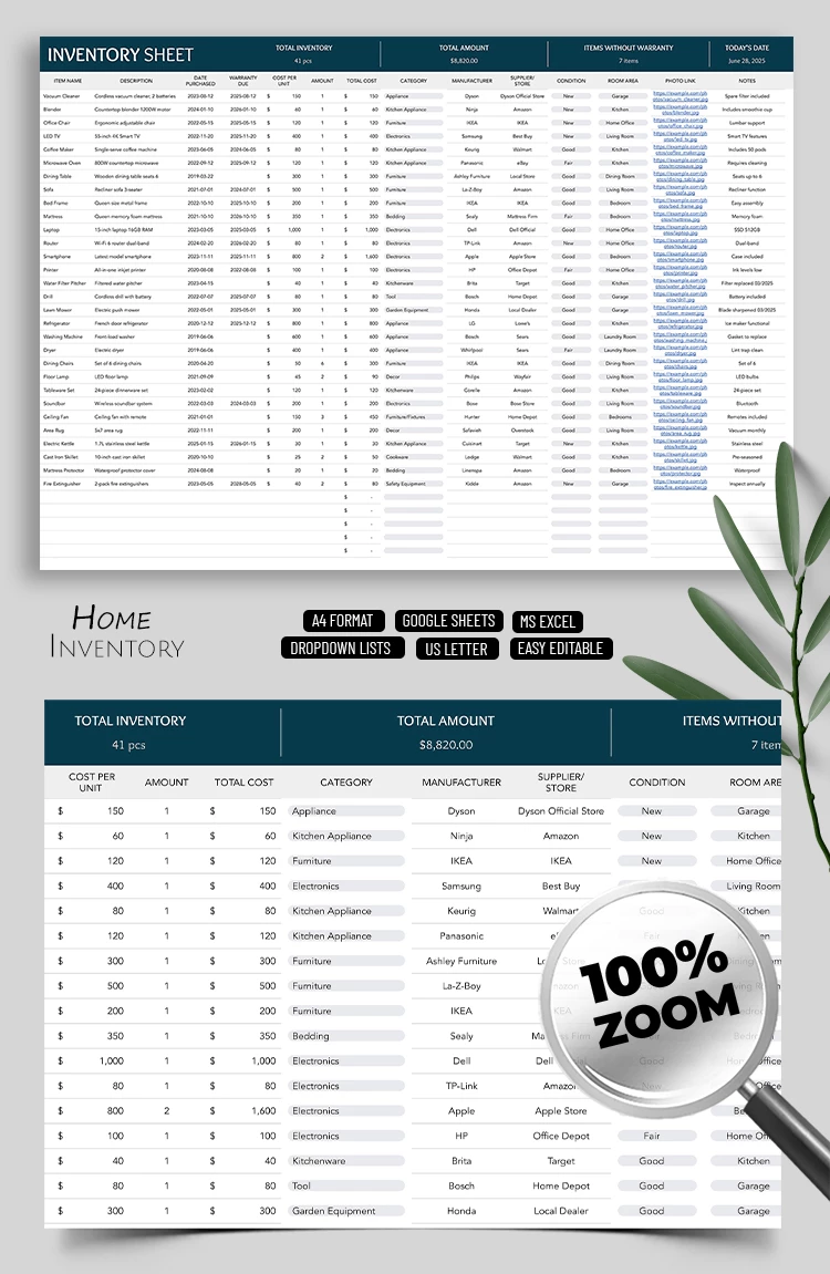 Simple Inventory Sheets for Home Use - free Google Docs Template - 10071470 Simple Inventory Sheets for Home Use - free Google Docs Template - 10071470