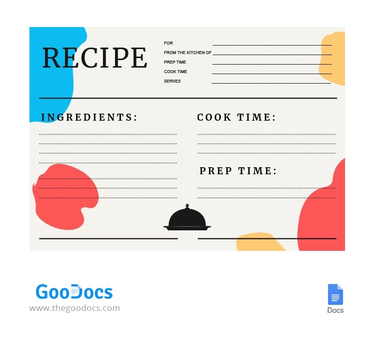 Receita Simples de Cozinha - free Google Docs Template - 10062801