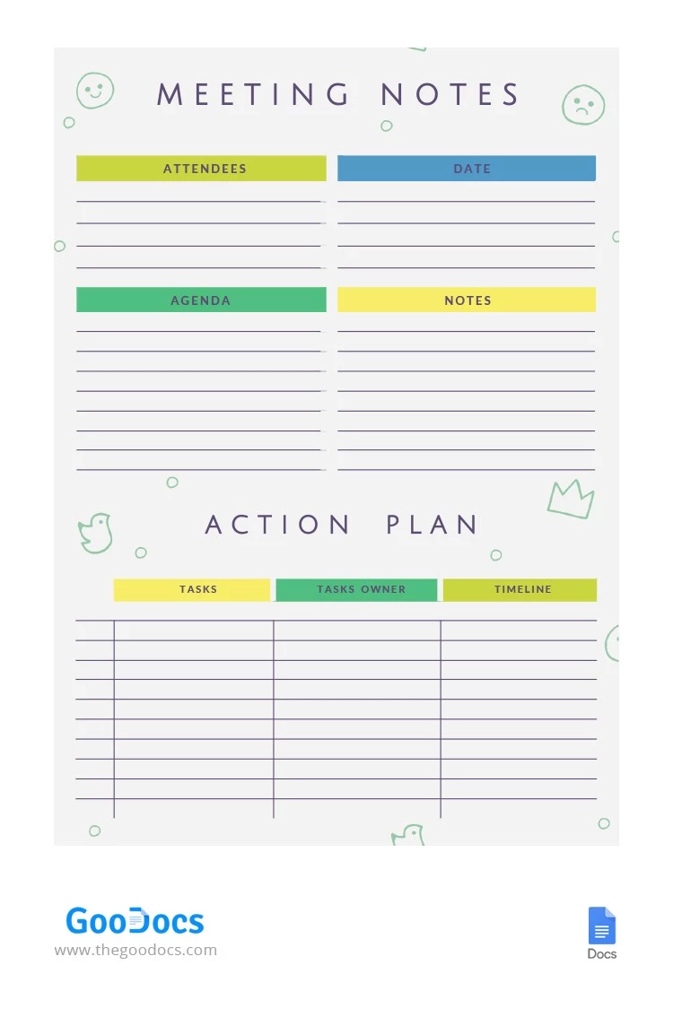 Simple Meeting Note - free Google Docs Template - 10063102