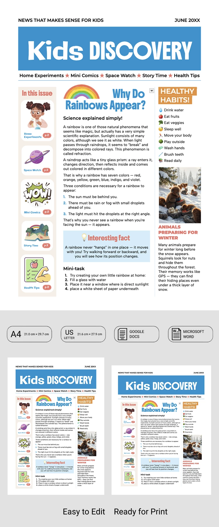 Simple Newspaper Article Template for School Projects - free Google Docs Template - 10072198