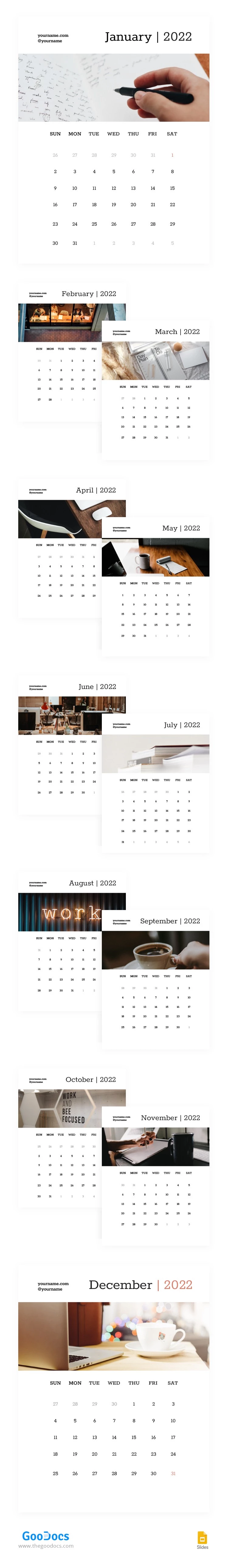 Einfacher Bürokalender - free Google Docs Template - 10063122