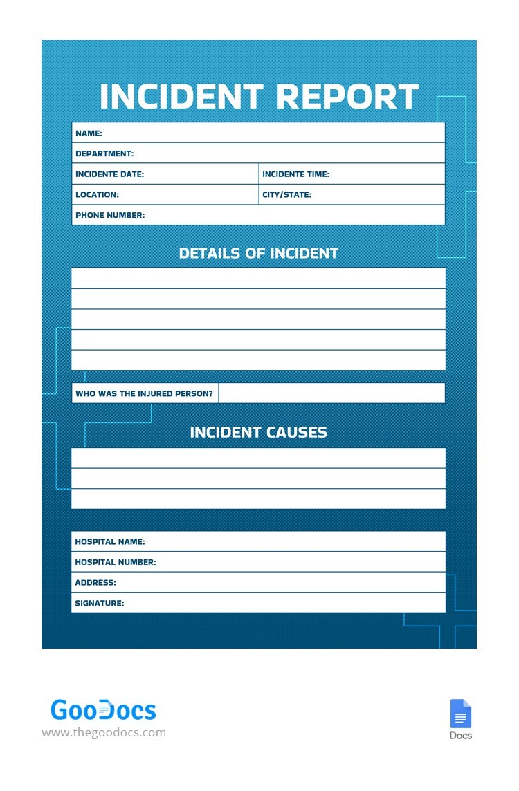 Free Simple Professional Incident Report Template In Google Docs