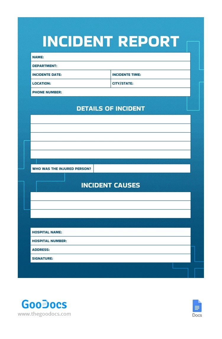 Simple Professional Incident Report - free Google Docs Template - 10066111