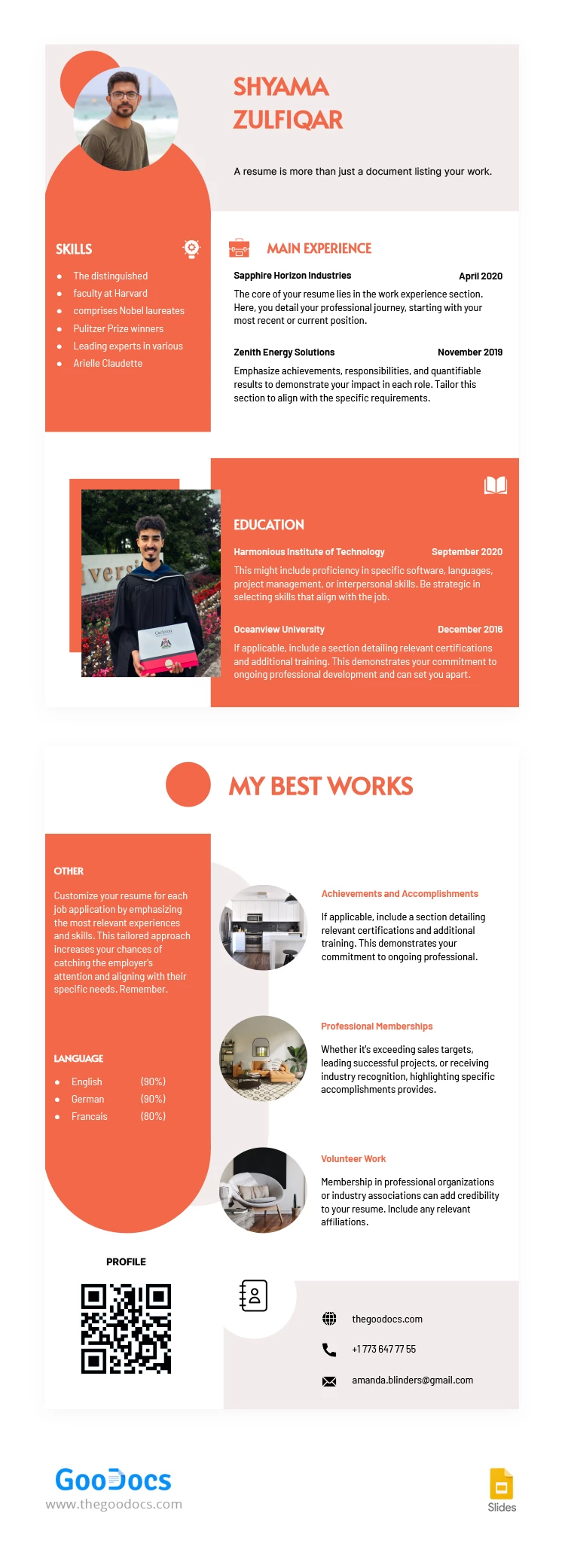 Simple Resume with Photo - free Google Docs Template - 10067987