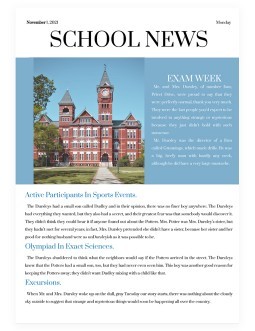 Free Simple Professional School Newspaper Template for Google Docs and ...