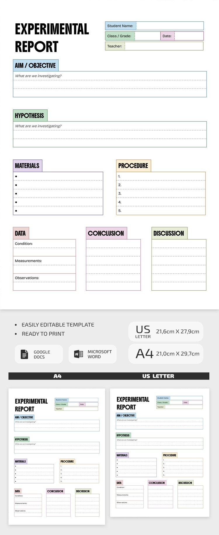 Free Simple Science Lab Report Template in Google Docs and Microsoft ...
