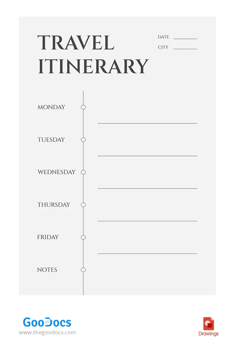 Itinerario de viaje simple. - free Google Docs Template - 10062402