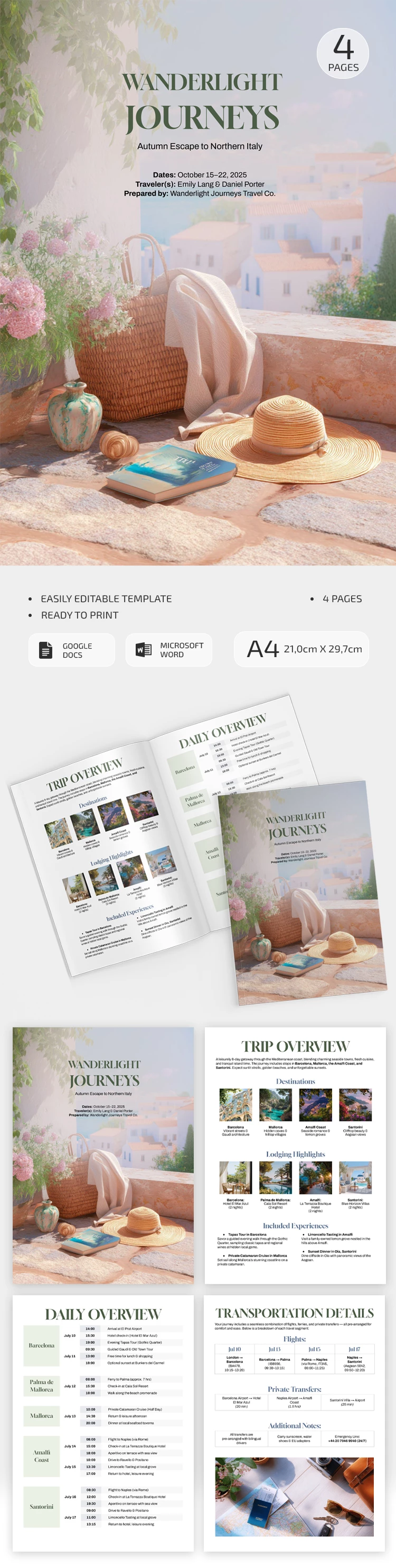 Simple Travel Itinerary Template For Organized Travel - free Google Docs Template - 10071304 Simple Travel Itinerary Template For Organized Travel - free Google Docs Template - 10071304