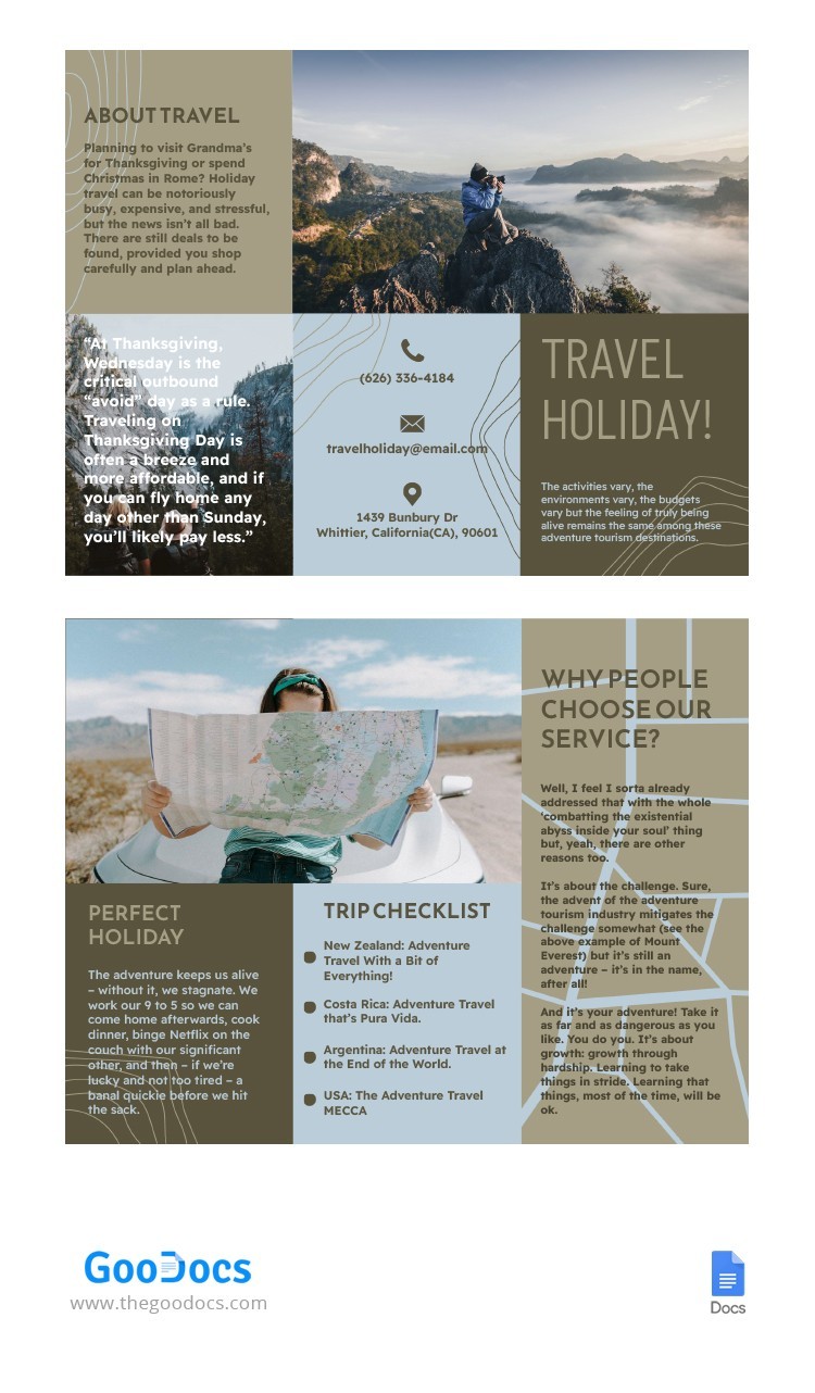 City Guide Vintage Trifold Brochure Template Travel Guide 