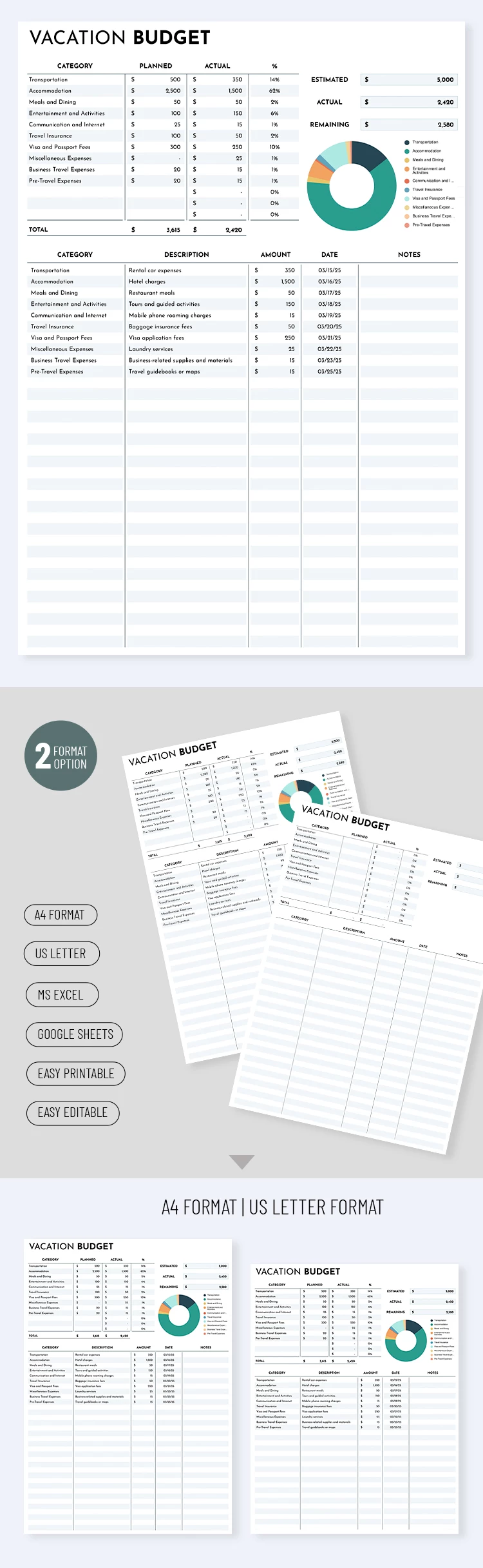 Simple Classic Vacation Budget Template - free Google Docs Template - 10071321 Simple Classic Vacation Budget Template - free Google Docs Template - 10071321