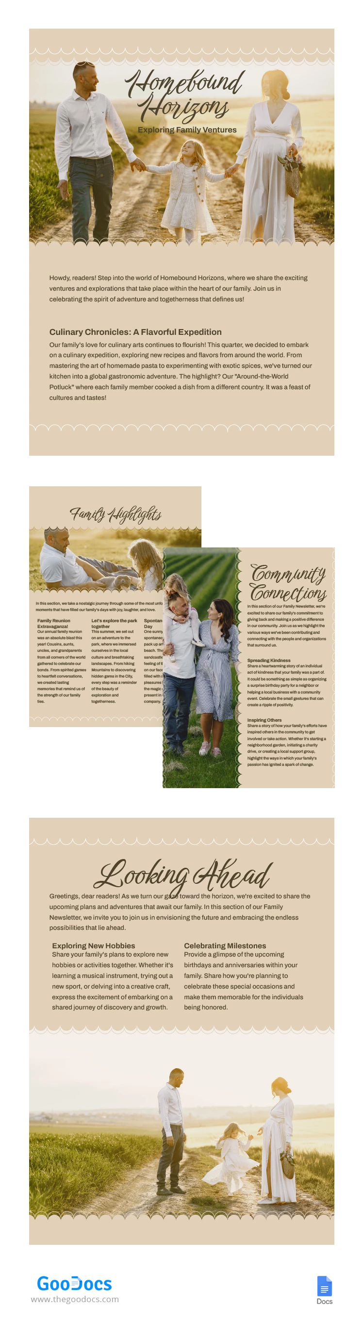 Einfacher warmer Familien-Newsletter. - free Google Docs Template - 10066662