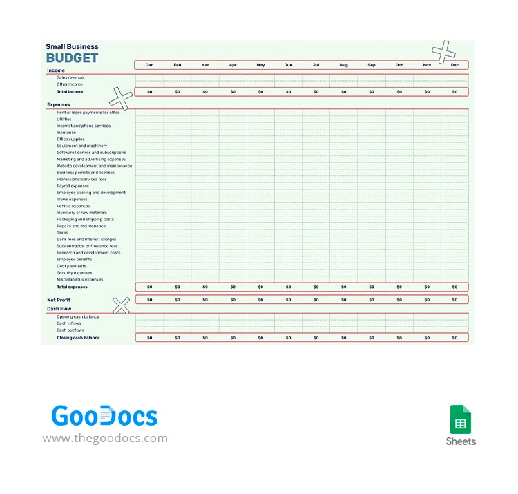 Small Business Budget - free Google Docs Template - 10066313