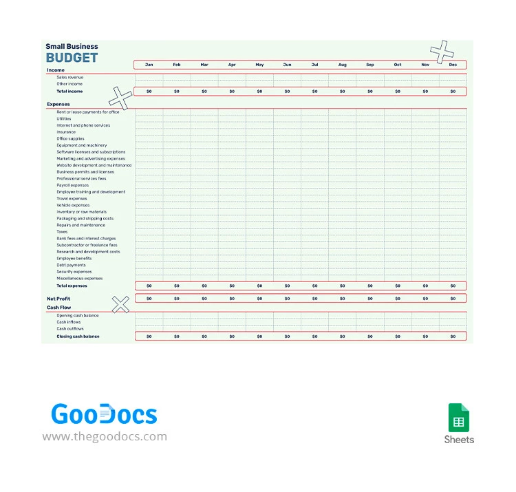 Petit budget d'entreprise - free Google Docs Template - 10066313