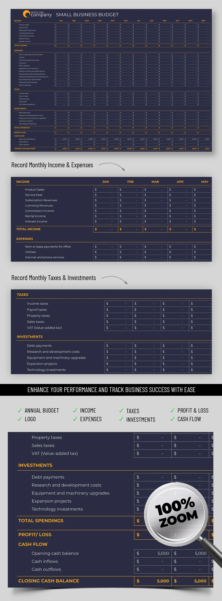 Budget de base pour les petites entreprises - free Google Docs Template - 10069406