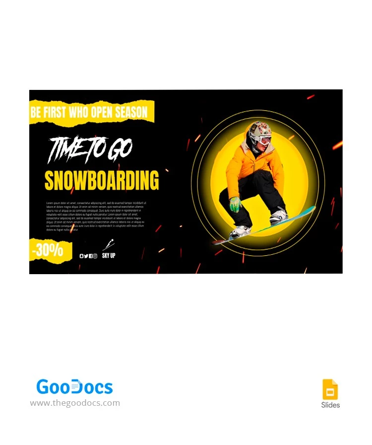 Couverture de l'événement de snowboard - free Google Docs Template - 10064624