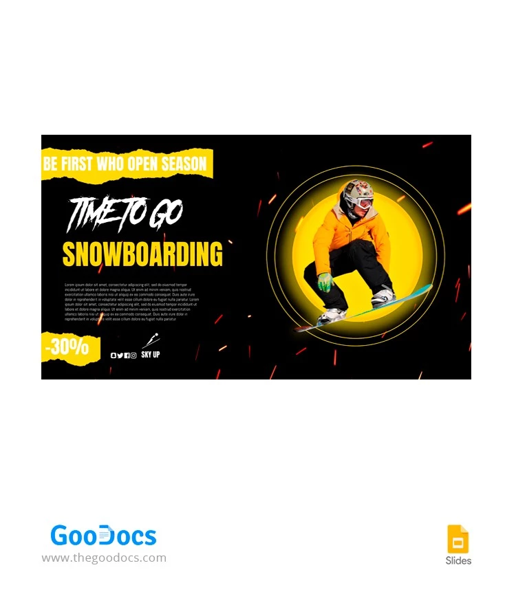 Thumbnail di Youtube per lo snowboarding - free Google Docs Template - 10064625