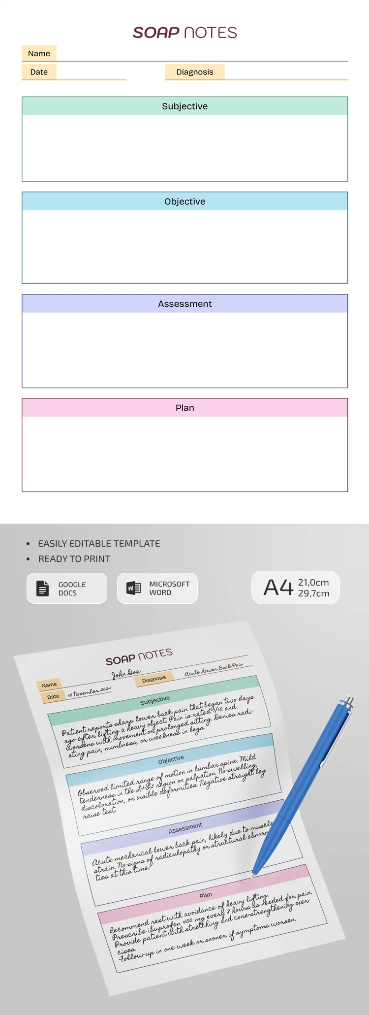 Soap Notes - free Google Docs Template - 10069569