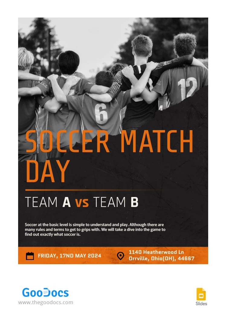 Flyer de journée de match de soccer - free Google Docs Template - 10064993