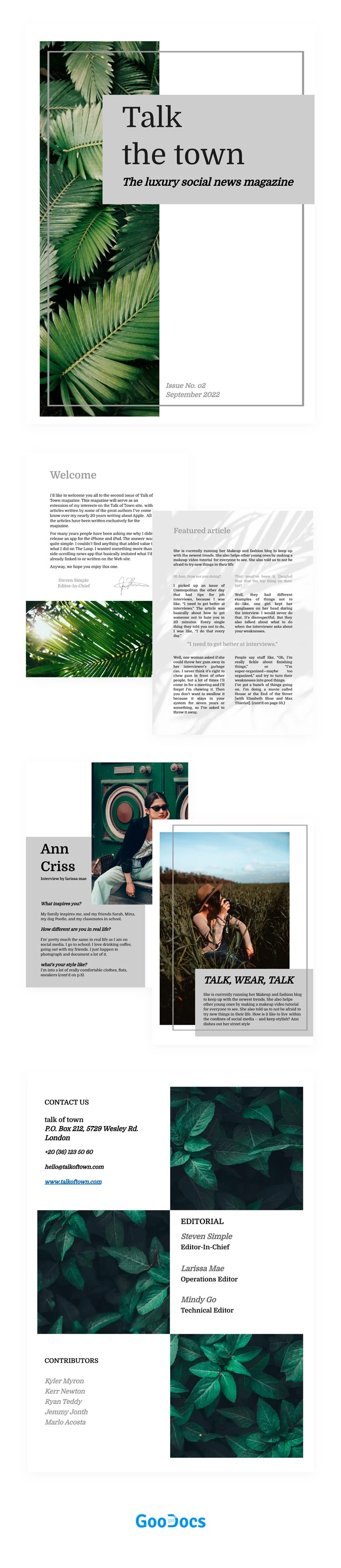 Luxus Sozial Magazin - free Google Docs Template - 10061930