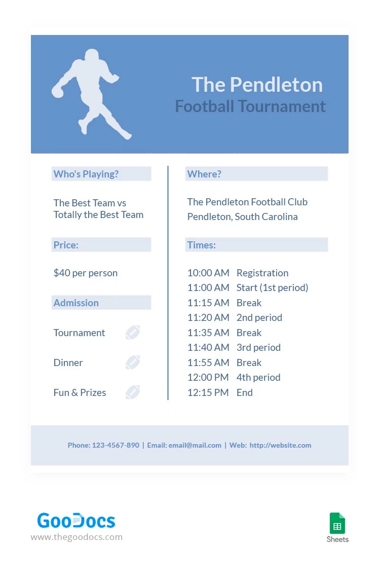 Soft Color Tournament Flyer - free Google Docs Template - 10063646