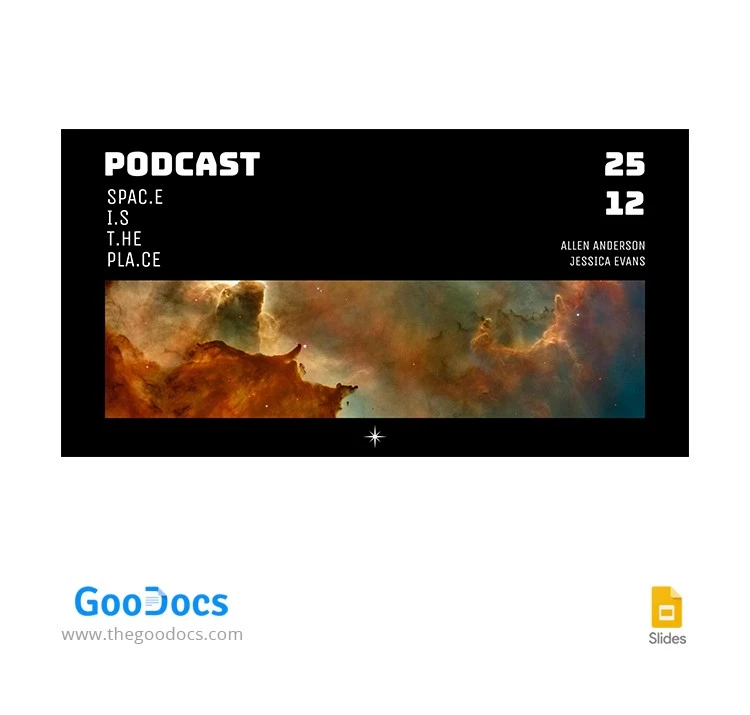 Space Podcast Facebook Cover - free Google Docs Template - 10063001