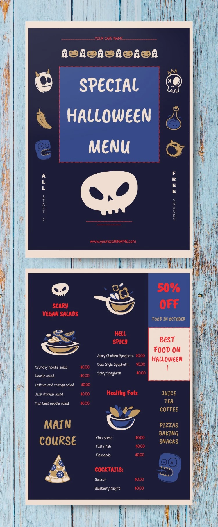 Spezielles Halloween-Menü - free Google Docs Template - 10064662