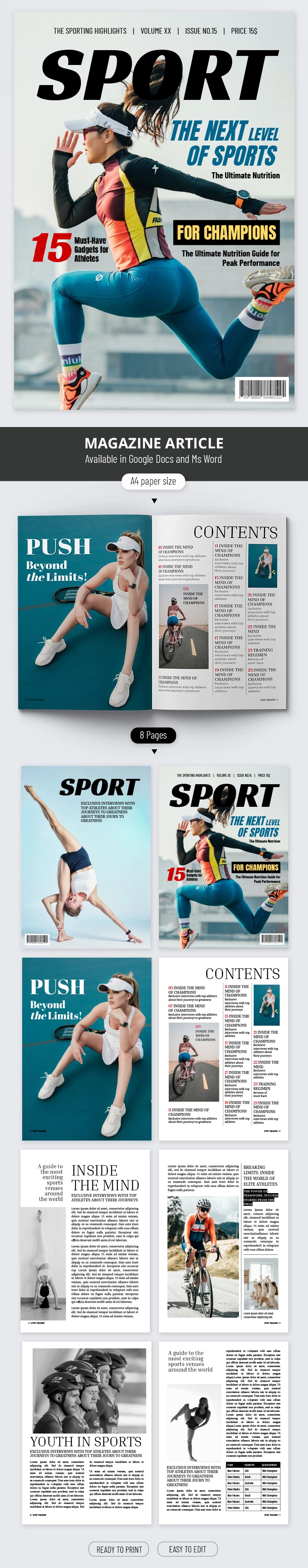 Sportmagazin-Artikel - free Google Docs Template - 10069697