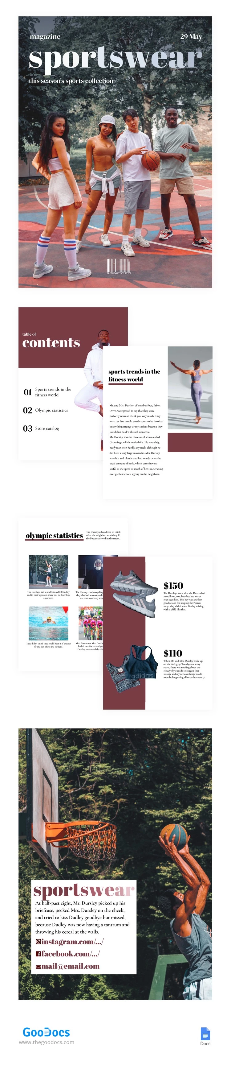 Sportswear Magazin - free Google Docs Template - 10062510