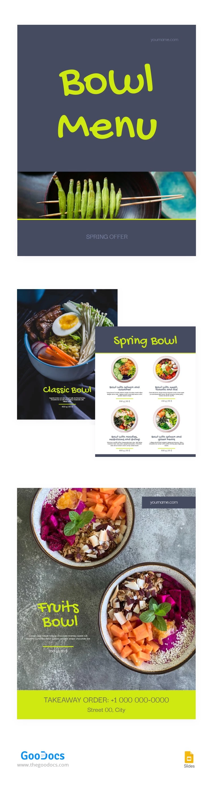 Spring Bowl Menu - free Google Docs Template - 10063712