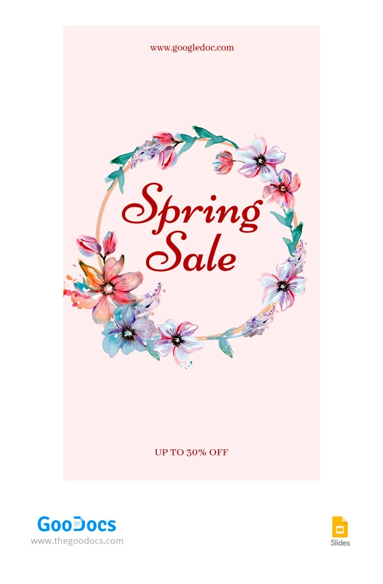 Vente de printemps Story Instagram - free Google Docs Template - 10063622