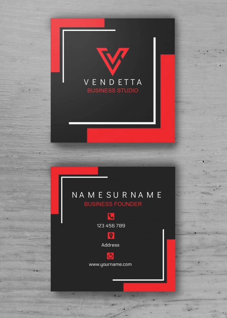 Square Business Card - free Google Docs Template - 10061727