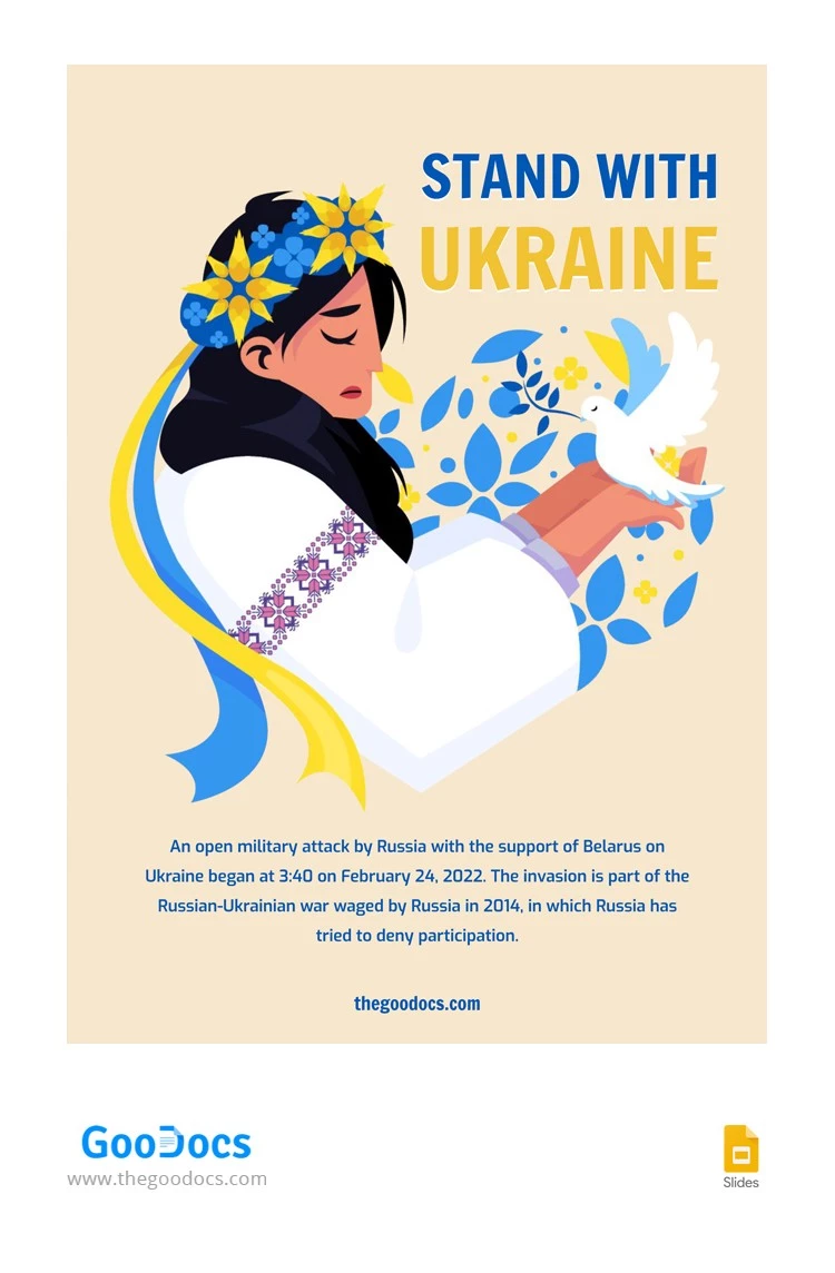Poster de soutien à l'Ukraine - free Google Docs Template - 10064211