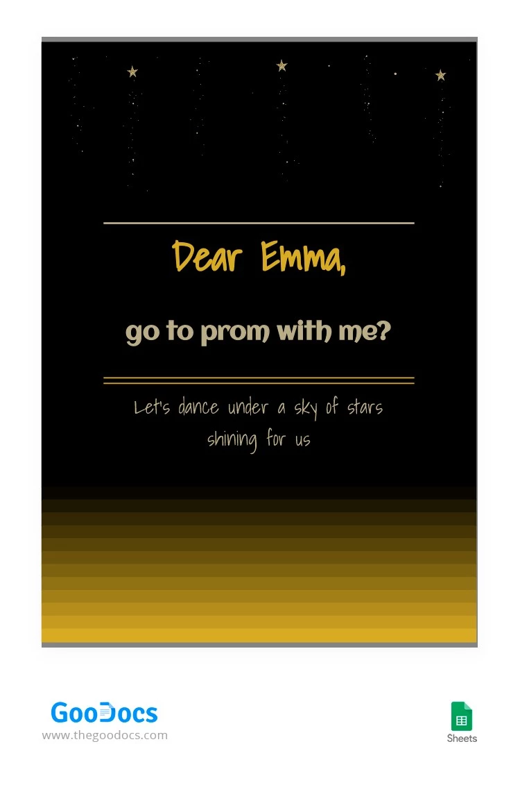 Star Style Prom-Einladung - free Google Docs Template - 10063330